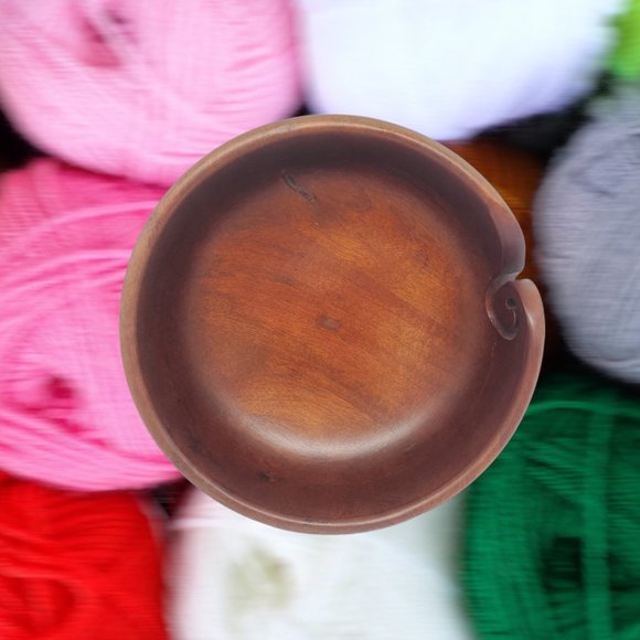 Loops & Threads Dark Mango Wood Bowl - Large - Picture 5 of 6